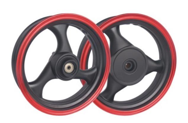red motorcycle rims